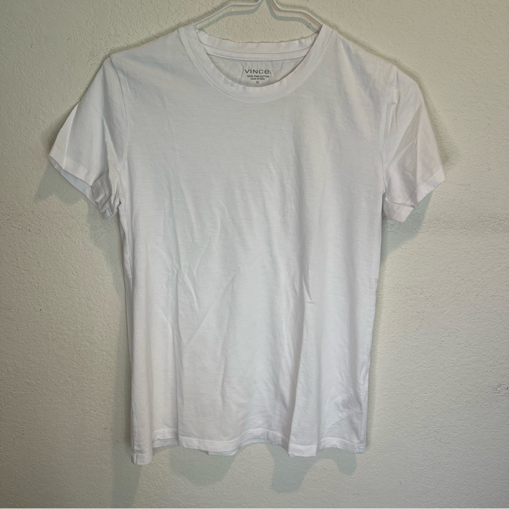 Vince White Short Sleeve Crewneck Tee